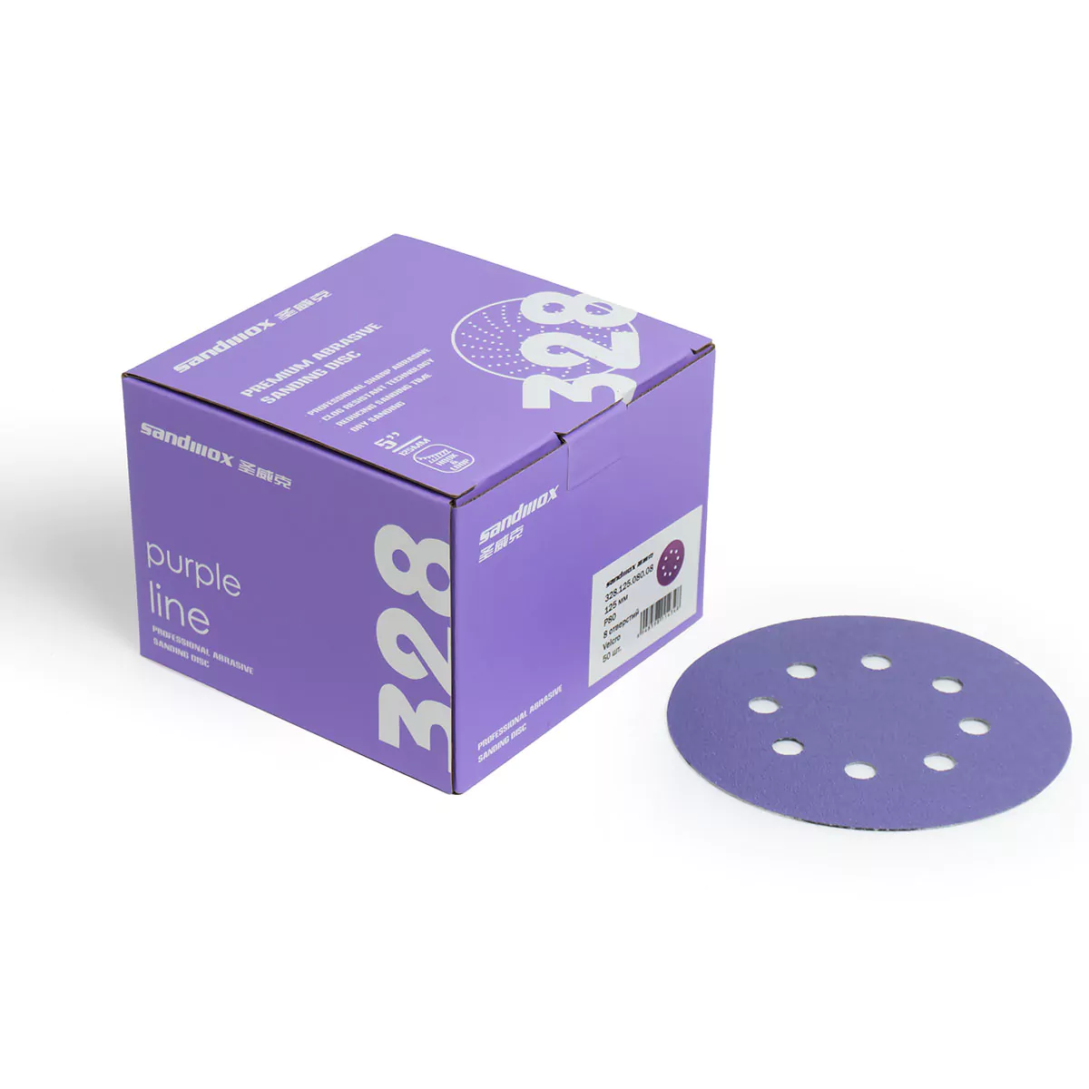 Шлифовальный диск 125 мм Sandwox 328 Purple Line (P40-P2000)
